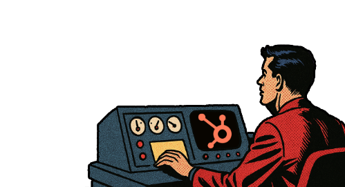 Sales manager at console illustration